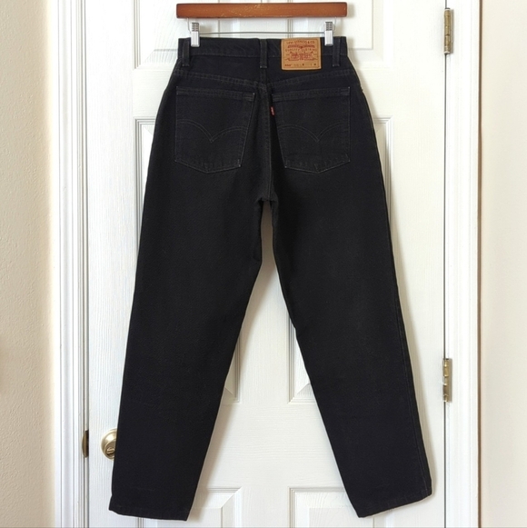 Levi's 90's Vintage 550 Classic High Rise Relaxed Fit Tapered Leg Jeans Black 8 - Picture 4 of 15
